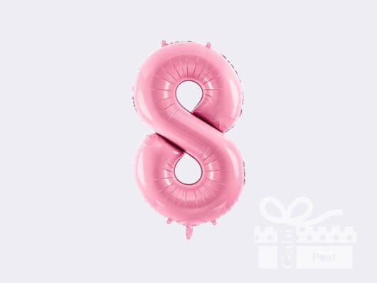 Rožinis folinis balionas skaičius 8