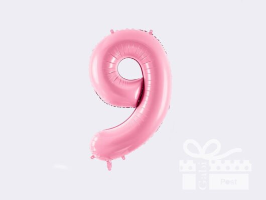 Rožinis folinis balionas skaičius 9